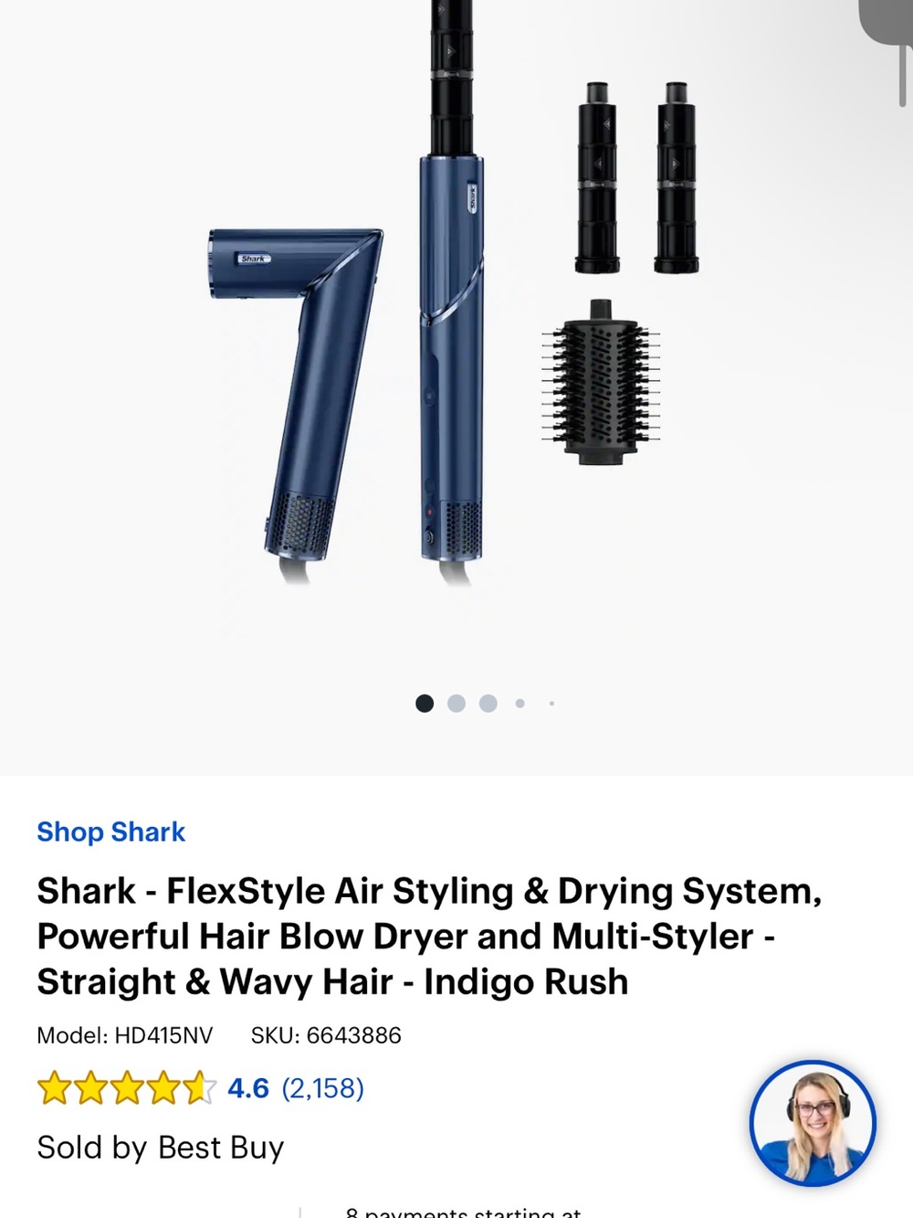 Shark FlexStyle Air Styling & Drying System — Indigo Blue